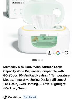 Momcozy Baby Wipe Warmer - Green